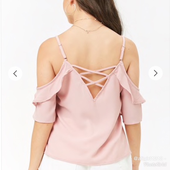 Crepe Open-Shoulder Top - Picture 2 of 4